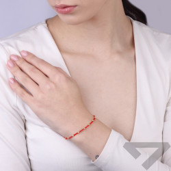 Bransoletka sznurkowa z kryształkami Swarovski i elementami ze srebra 925 koloru złotego