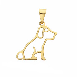 Wisiorek pies ramka złoto 585