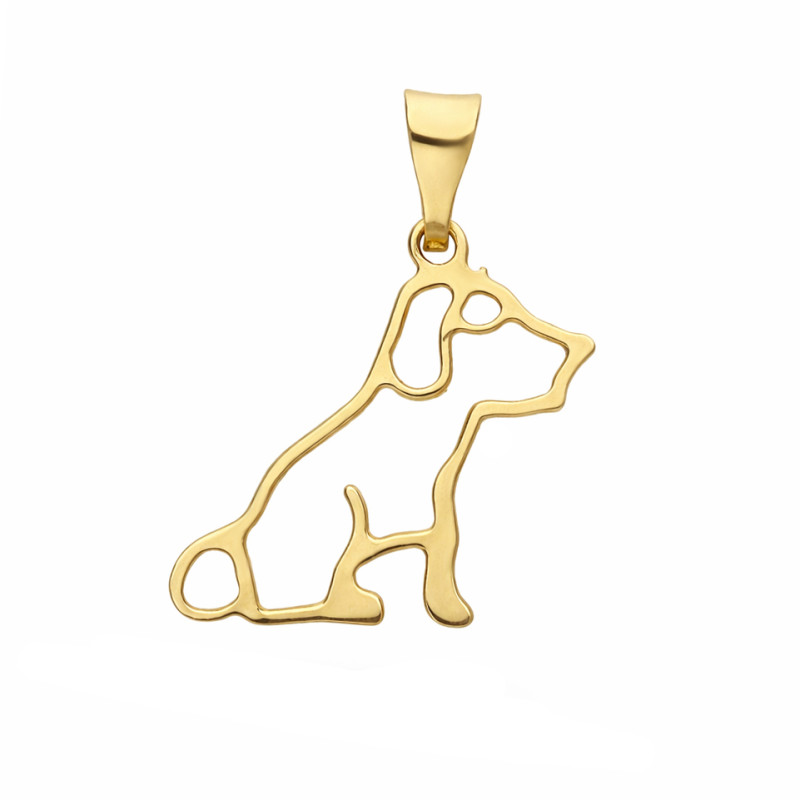 Wisiorek pies ramka złoto 585