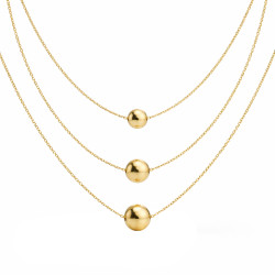 Pozłacany Naszyjnik Potrójny z Kulami - JubilerSezam.pl