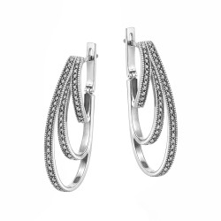 Kolczyki srebrne 925 wiszące z markazytami