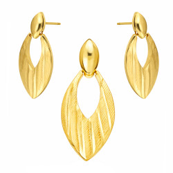 Komplet biżuterii ze złota satynowanego 585