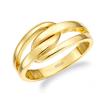 Pierścionek złoty przeplatany próba 375