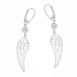 Srebrne Kolczyki Skrzydła i Koło Ażurowe - JubilerSezam.pl