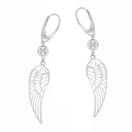 Srebrne Kolczyki Skrzydła i Koło Ażurowe - JubilerSezam.pl