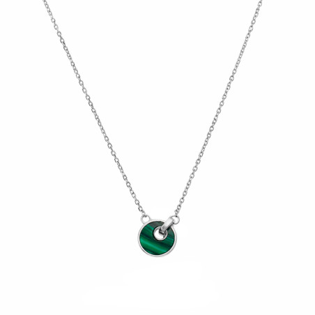 Srebrny Naszyjnik z Malachitem Koło - JubilerSezam.pl