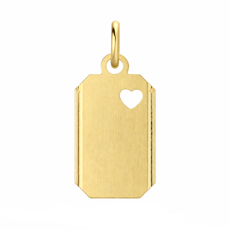 Wisiorek blaszka mat z sercem wyciętym złoto 585