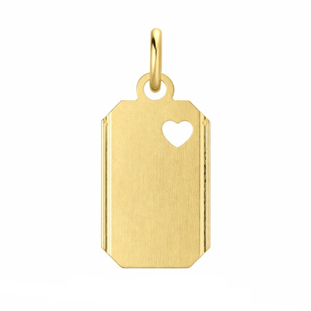 Wisiorek blaszka mat z sercem wyciętym złoto 585
