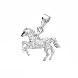 Srebrna Zawieszka Koń z Cyrkoniami - JubilerSezam.pl