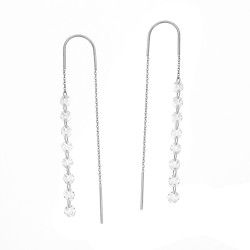 Srebrne kolczyki przeciągane z cyrkoniami - JubilerSezam.pl