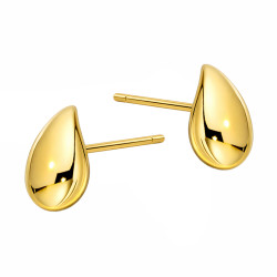 Kolczyki viral srebrne w kolorze złotym w kształcie kropli 3D próba 925