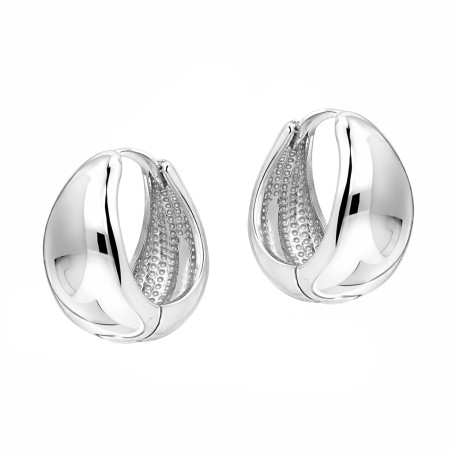 Kolczyki srebrne rodowane gładkie koła 15 mm próba 925