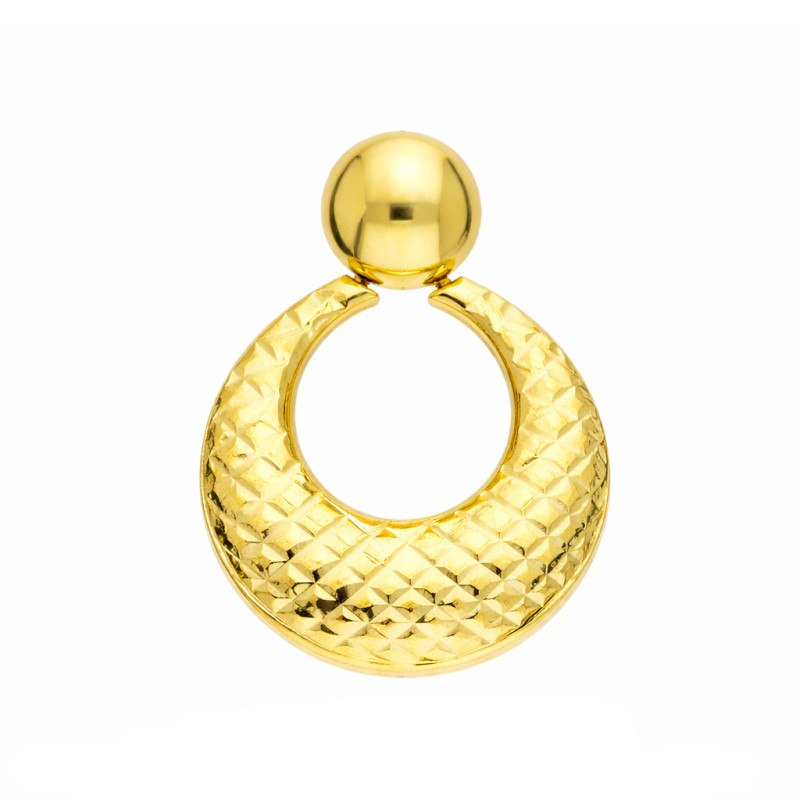 Komplet złotej biżuterii kolczyki i wisiorek ze złota diamentowanego 585