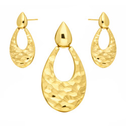 Komplet biżuterii ze złota satynowanego próby 585