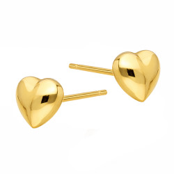 Kolczyki złote serce dmuchane 3D próba 585