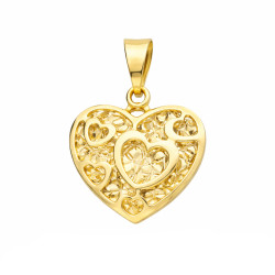 Serduszko 3D przestrzenne złoto 585