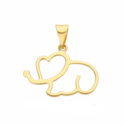 Wisiorek słoń ramka złoto 585