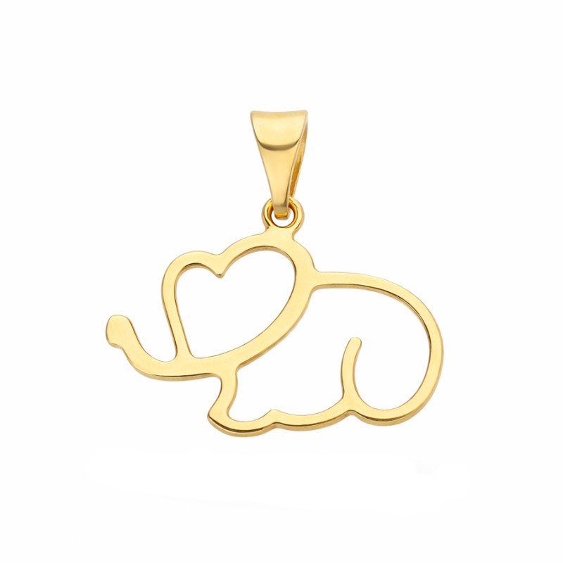 Wisiorek słoń ramka złoto 585