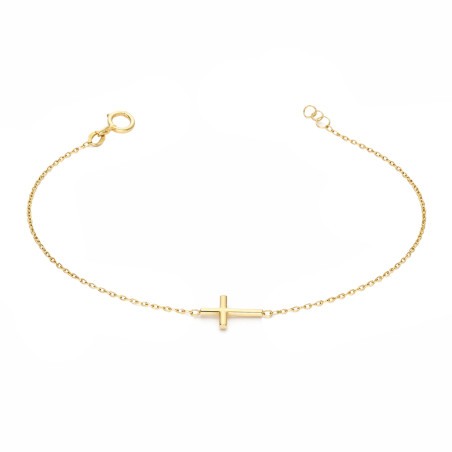 Bransoletka złota z krzyżem bokiem próba 585