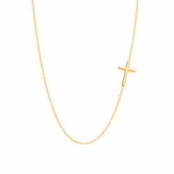 Naszyjnik złoty z krzyżem bokiem próba 585