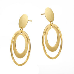 Kolczyki wiszące owale ze złota 585