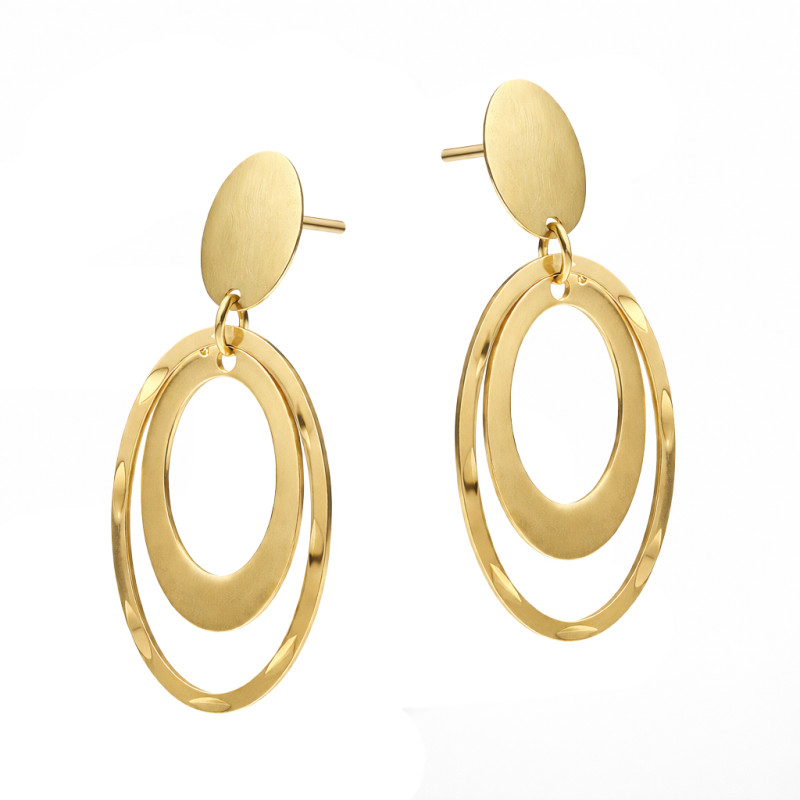 Kolczyki wiszące owale ze złota 585