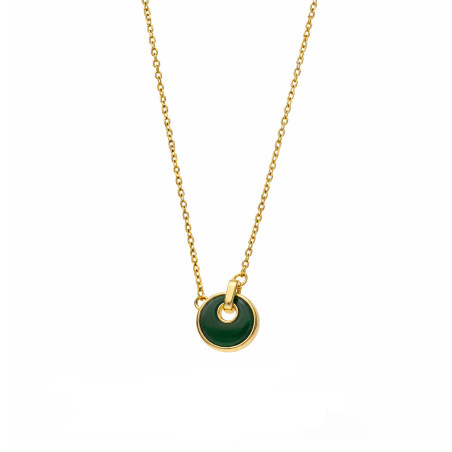 Pozłacany Naszyjnik z Malachitem Koło - JubilerSezam.pl