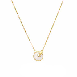 Pozłacany Naszyjnik z Masą Perłową Koło - JubilerSezam.pl