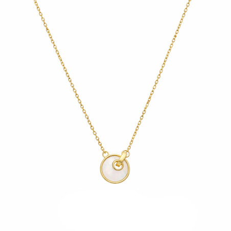 Pozłacany Naszyjnik z Masą Perłową Koło - JubilerSezam.pl