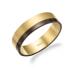 Obrączka ze złota 333 i karbonu GC5-6-M