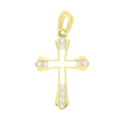 Krzyżyk złoty z cyrkoniami, próba 375