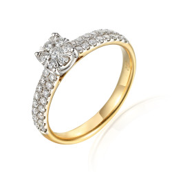 Pierścionek zaręczynowy Sweet z diamentami 0,48 ct, złoto 585