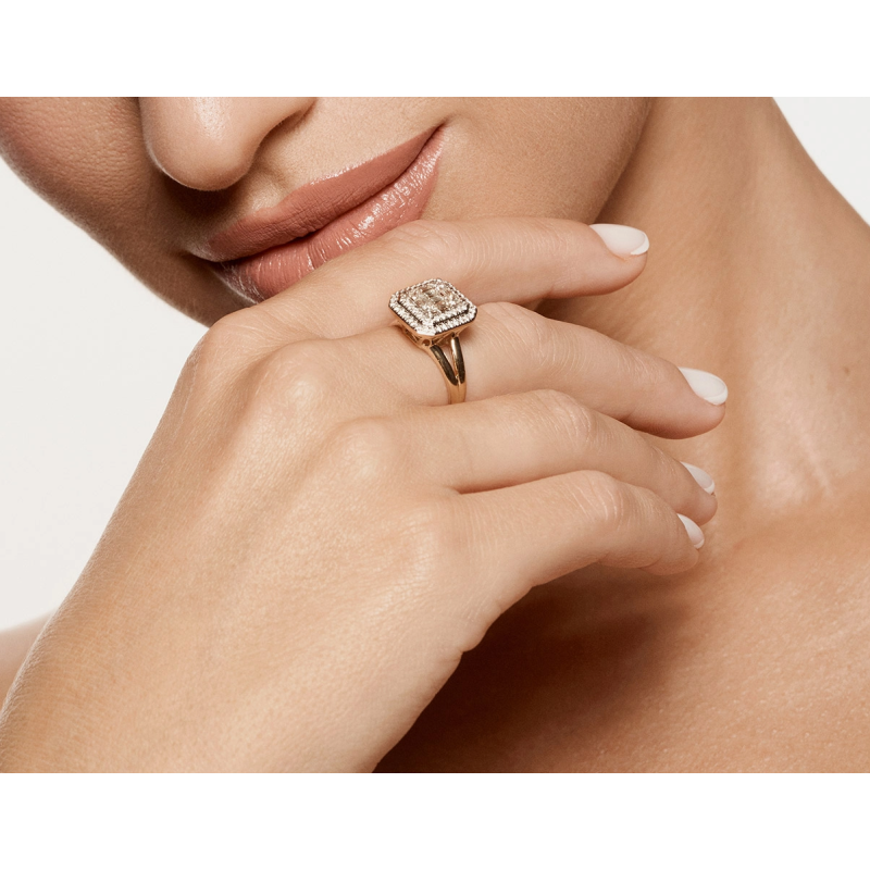 Pierścionek kolekcja Wiktorii z diamentami 0,77 ct, złoto 585