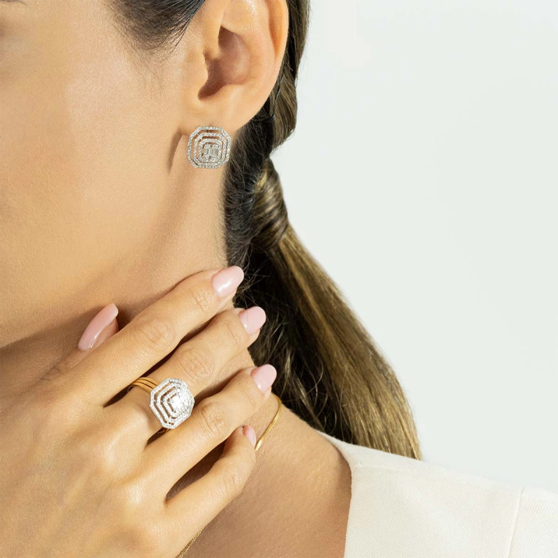 Pierścionek z kolekcji Wiktorii z diamentami 0,54 ct, złoto 585