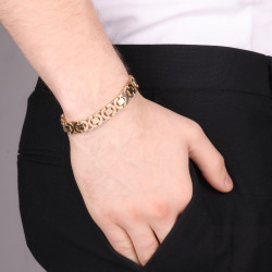 Bransoleta męska bizantyna ze złota 585