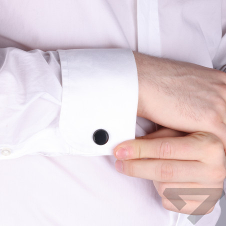 Spinki do mankietów, stal koloru czarnego