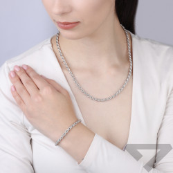 Bransoletka o splocie korda, srebro rodowane próby 925