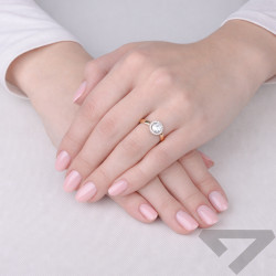 Pierścionek Metropolis srebro 925 w połączeniu złotych blaszek próby 375