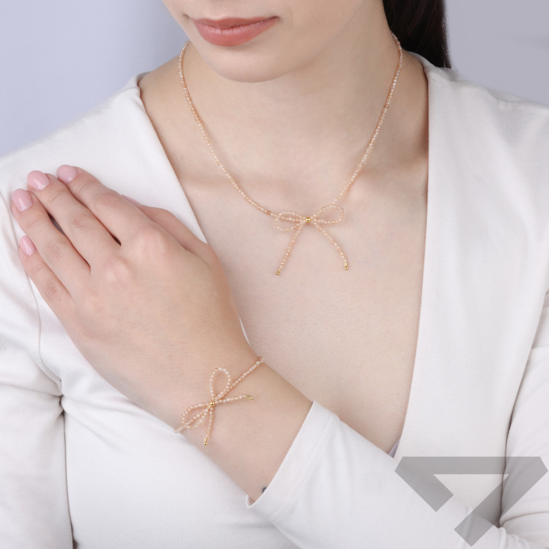 Bransoletka z topazem gold, srebrne elementy próby 925 koloru złotego