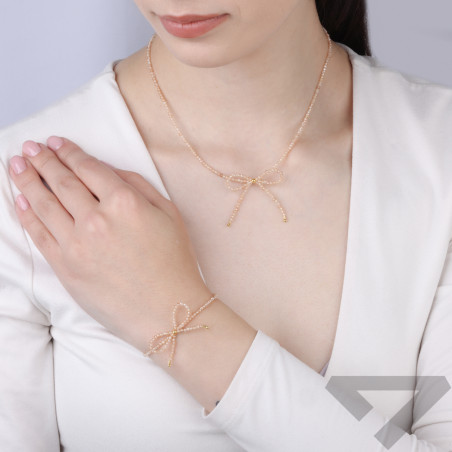 Bransoletka z topazem gold, srebrne elementy próby 925 koloru złotego