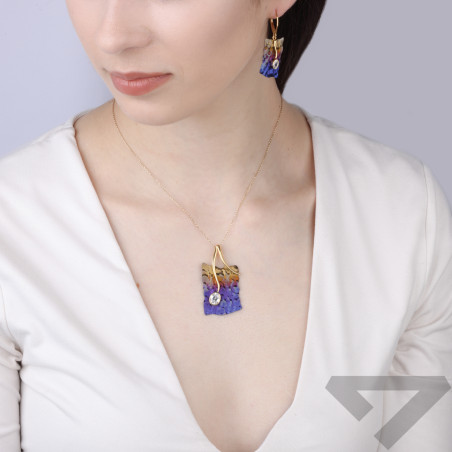 Zawieszka srebrna 925 z tytanową kolorową blaszką