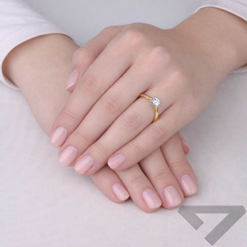 Pierścionek z diamentem laboratoryjnym Royal 1 ct, złoto 585