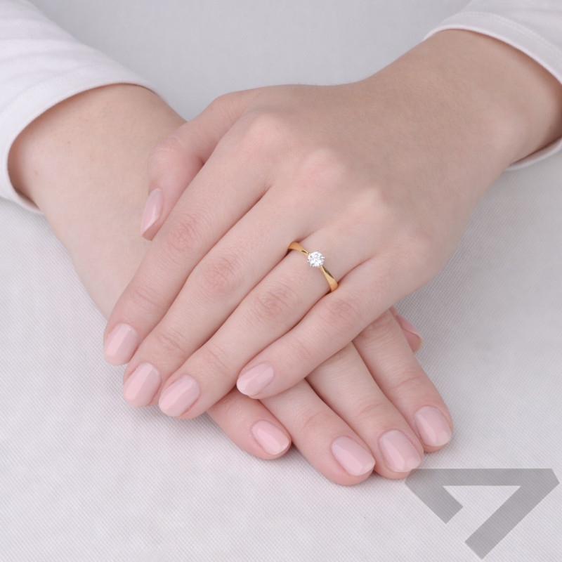 Pierścionek z diamentem laboratoryjnym Royal 0,31 ct, złoto 585