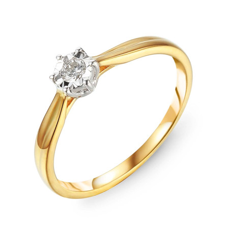 Pierścionek Soliter Magic z diamentem 0,09 ct, złoto 585