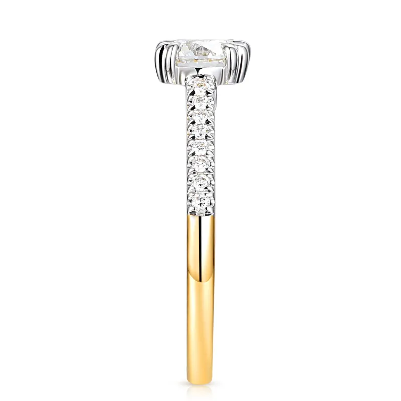 Pierścionek Soliter bis z diamentami laboratoryjnymi 1,19 ct, złoto 585