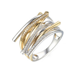 Pierścionek Dubaj z diamentami 0,24 ct-0,25 ct, złoto 585