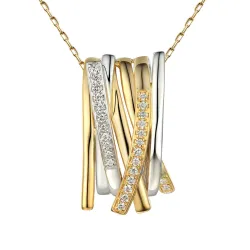 Wisiorek Dubaj z diamentami 0,14 ct, złoto 585