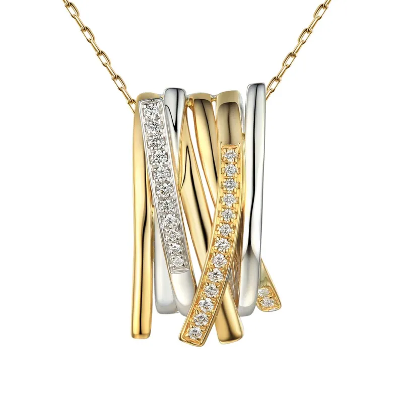 Wisiorek Dubaj z diamentami 0,14 ct, złoto 585