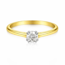 Pierścionek Soliter z diamentem laboratoryjnym 0,52 ct, złoto 585