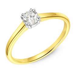 Pierścionek Soliter z diamentem laboratoryjnym 0,52 ct, złoto 585